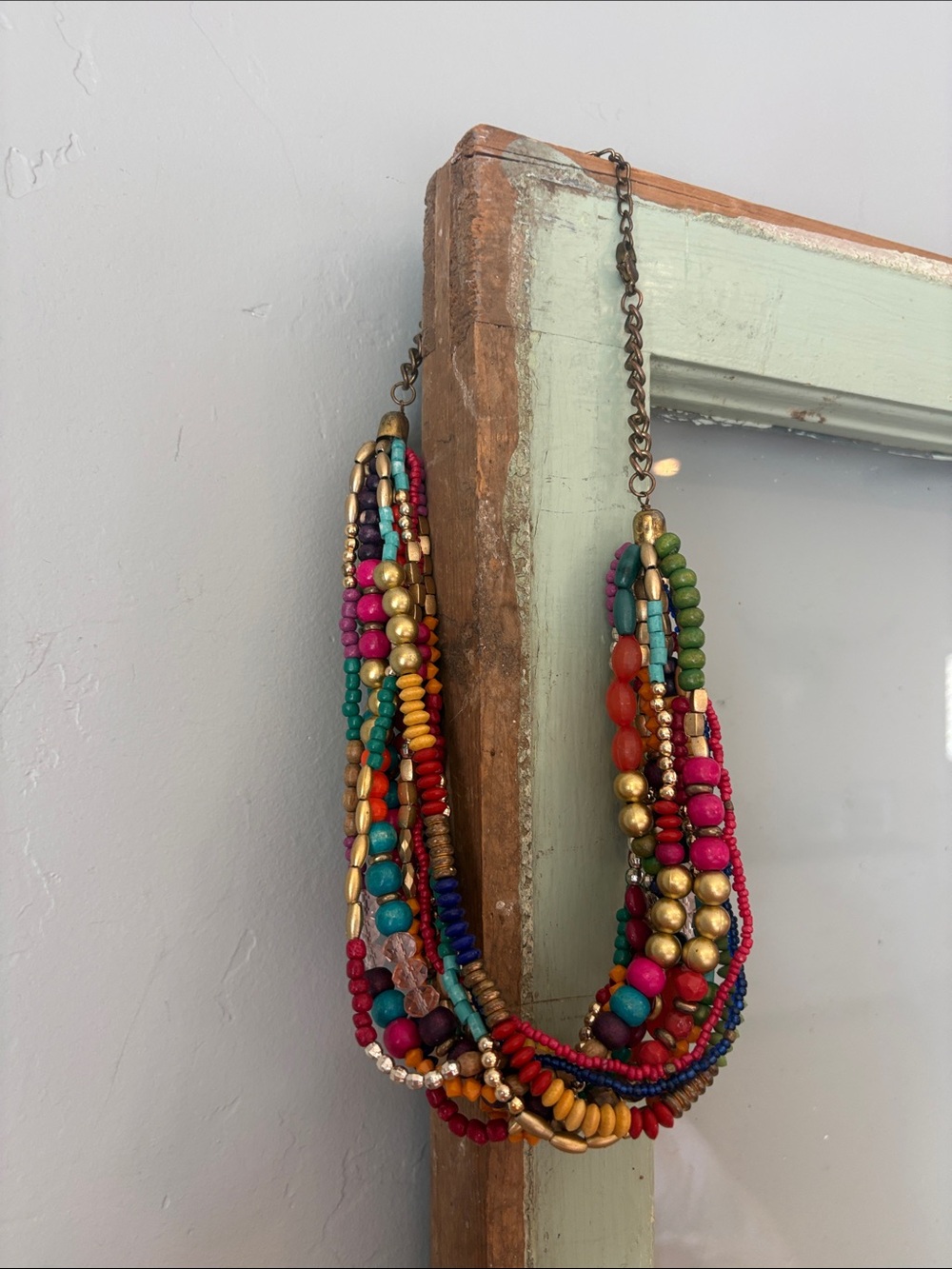 Multicolor Beaded Statement Necklace - Brand Unspecified